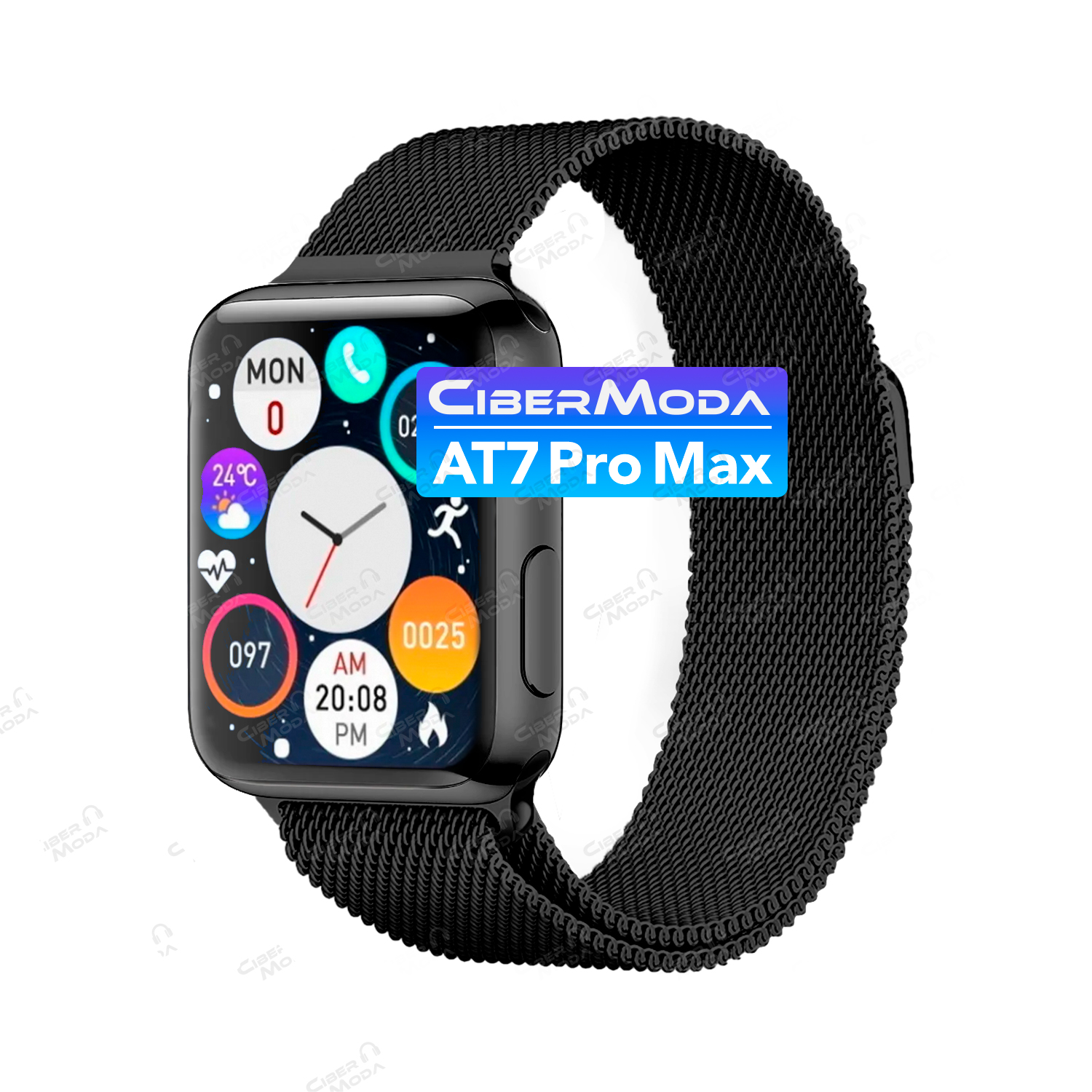 Smartwatch At7 Pro Max Reloj Inteligente Carga Inalambrica con Correa Milanese