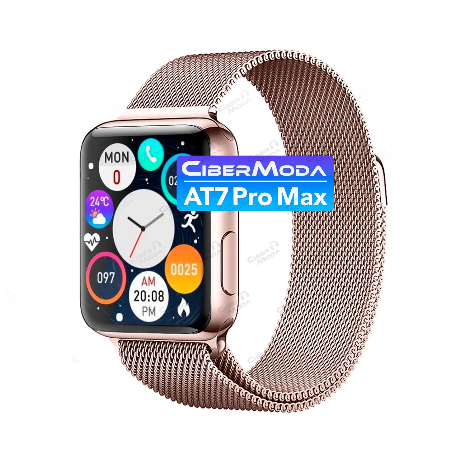 Smartwatch At7 Pro Max Reloj Inteligente Carga Inalambrica con Correa Milanese