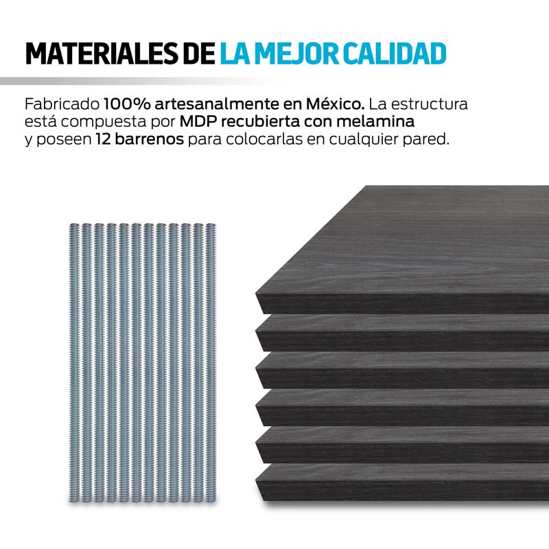 6 Repisas Flotantes de Madera Extra Grandes 50x15cm Redlemon