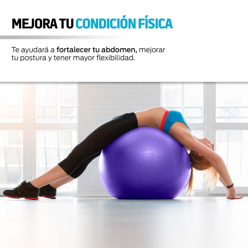 Pelota Pilates Yoga Fitness 65 Cm Con Bomba de Aire Redlemon