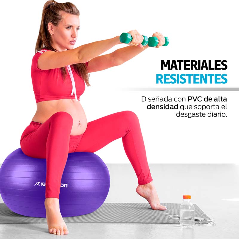 Pelota Pilates Yoga Fitness 65 Cm Con Bomba de Aire Redlemon