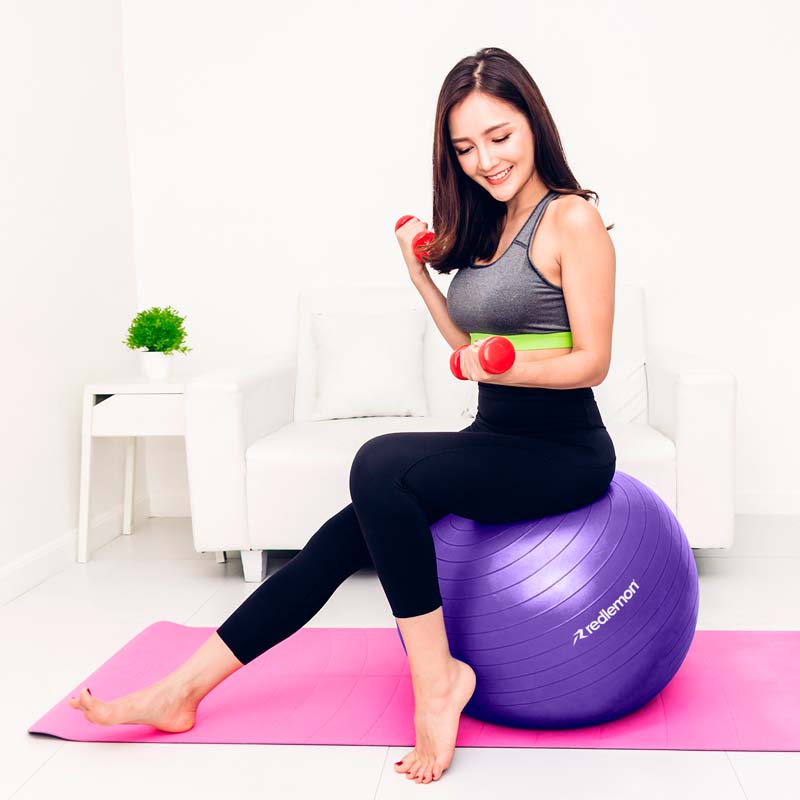 Pelota Pilates Yoga Fitness 65 Cm Con Bomba de Aire Redlemon