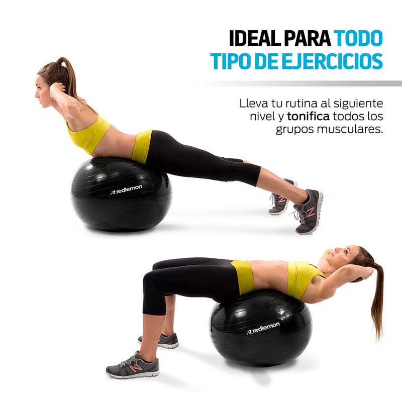 Pelota Pilates Yoga Fitness 65 Cm Con Bomba de Aire Redlemon