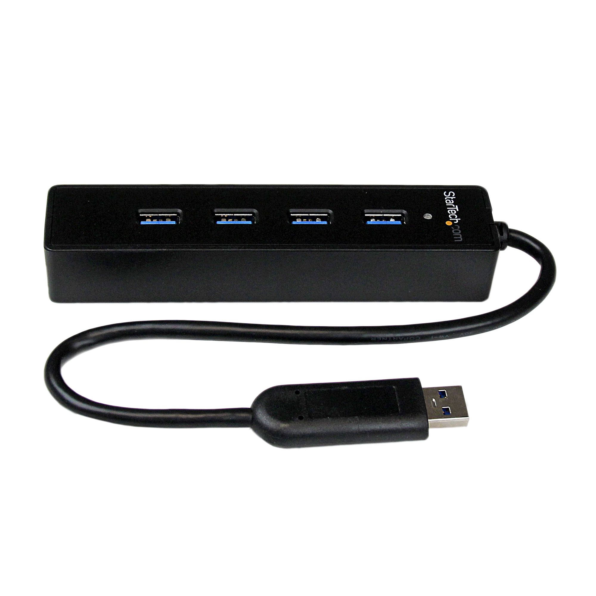 Adaptador StarTech.com Concentrador Hub USB 3.0 Super Speed Portátil de 4 Puertos Salidas 