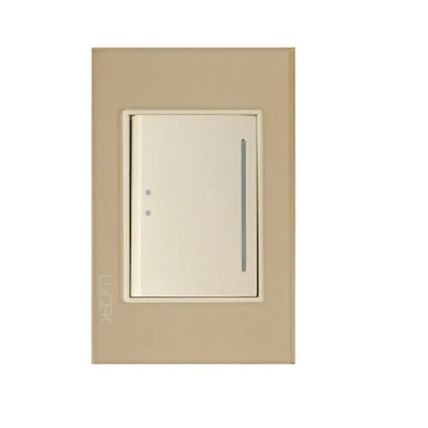 Placa 1 Apagador Escalera Lucek Cristal Dorado