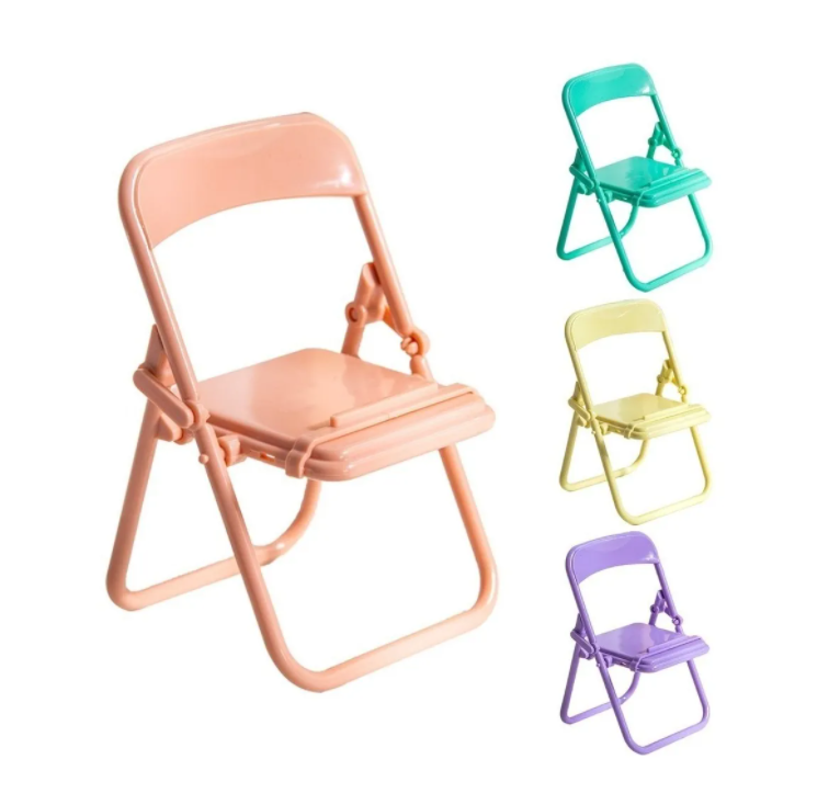 Soporte Portátil para teléfono Celular en forma de Silla (SET de 4 Piezas)