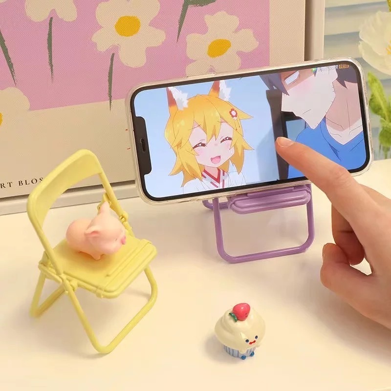 Soporte Portátil para teléfono Celular en forma de Silla (SET de 4 Piezas)