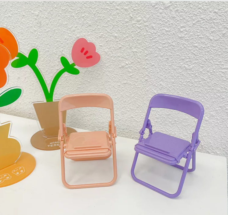Soporte Portátil para teléfono Celular en forma de Silla (SET de 4 Piezas)