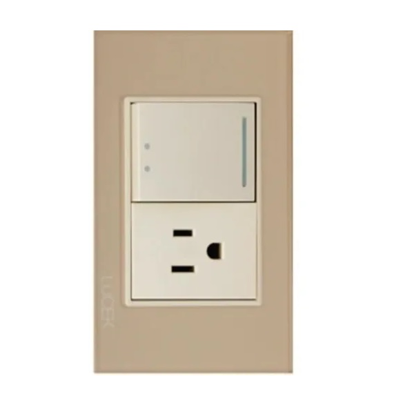 Placa Lucek Crystal Contacto Y Apagador Escalera Dorado