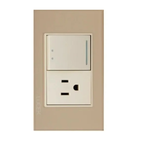 Placa Lucek Crystal Contacto Y Apagador Escalera Dorado