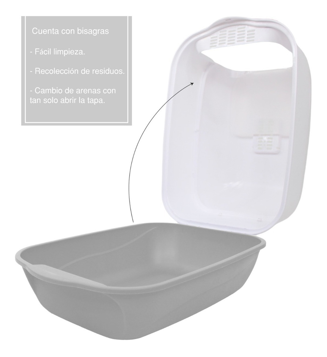 Arenero Gato Cerrado Chico Puerta Abatible Incluye Filtro Anti Olor y Pala