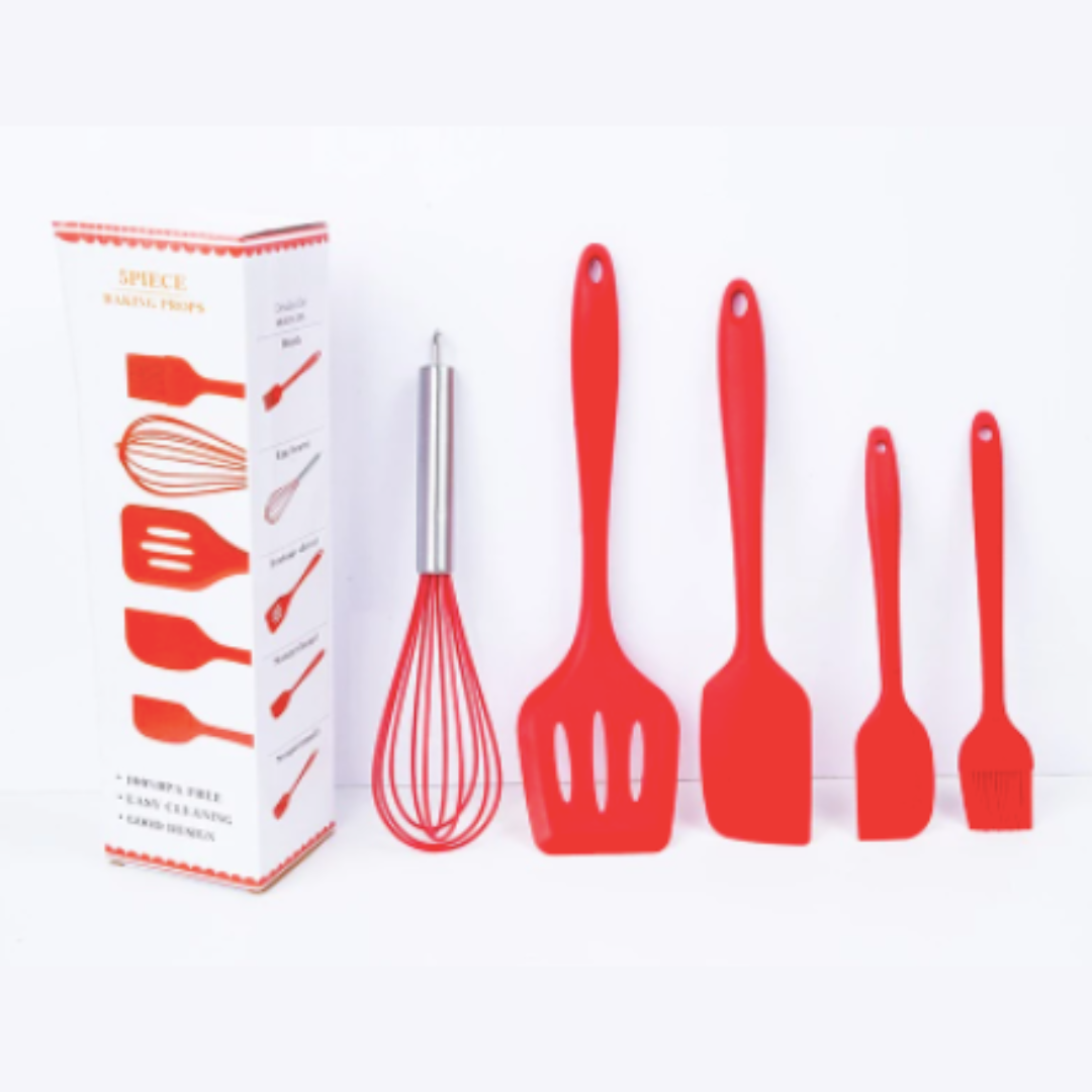 JUEGO DE UTENSILIOS DE SILICONA 5 piezas