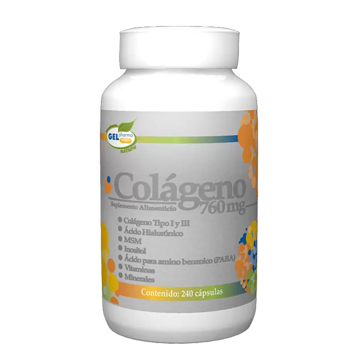 Colágeno 760mg 240 Cápsulas Glepharma Tipo I y III