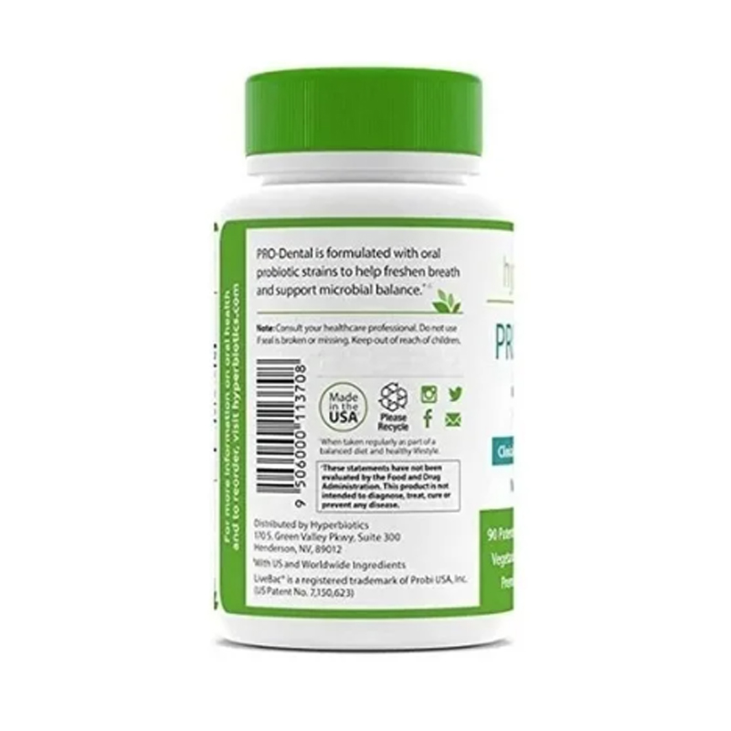 Pro Dental Hyperiotics Probióticos 90 tabletas Para Salud Oral Dental