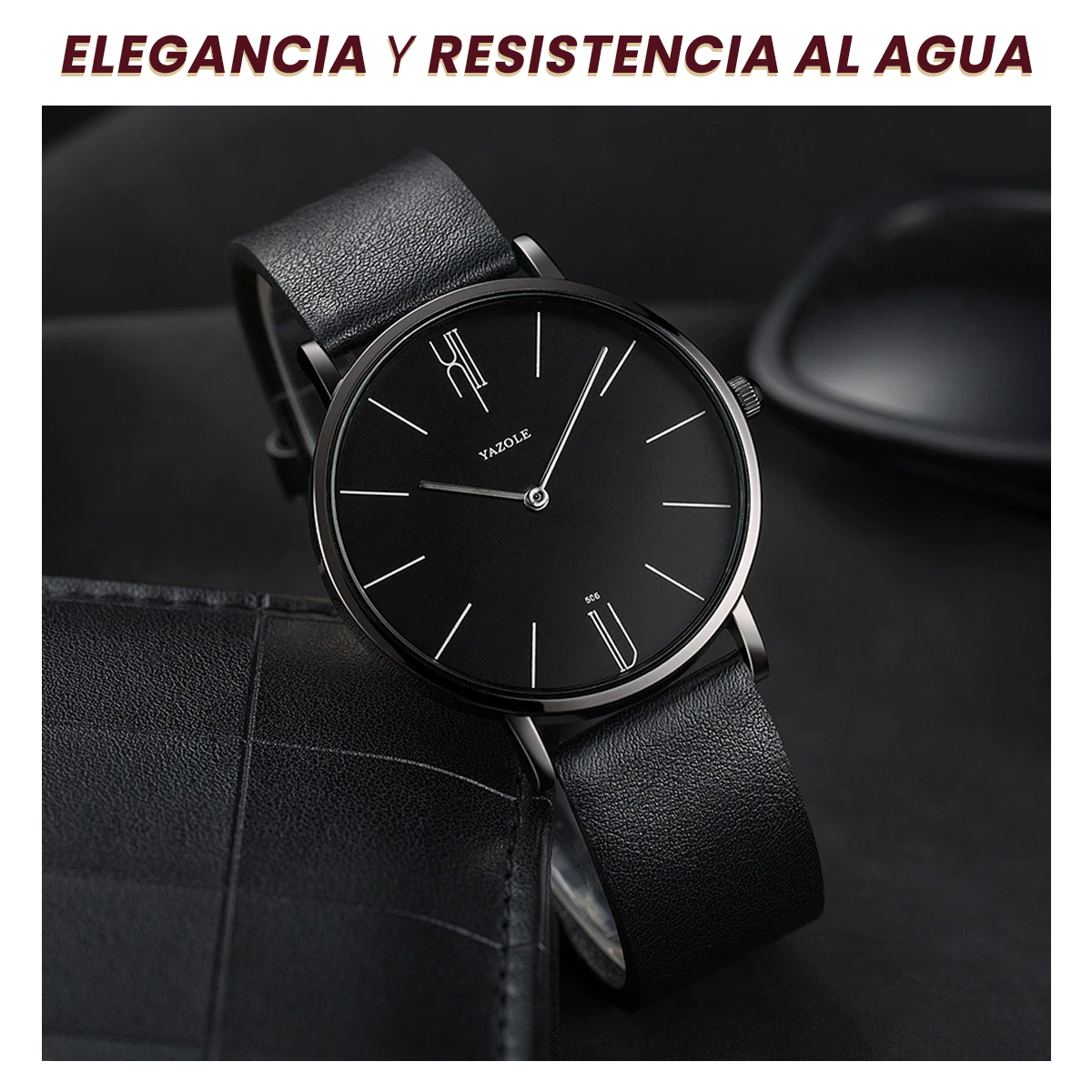 Reloj Minimalista Premium Yazole Contra El Agua Acero Y Piel