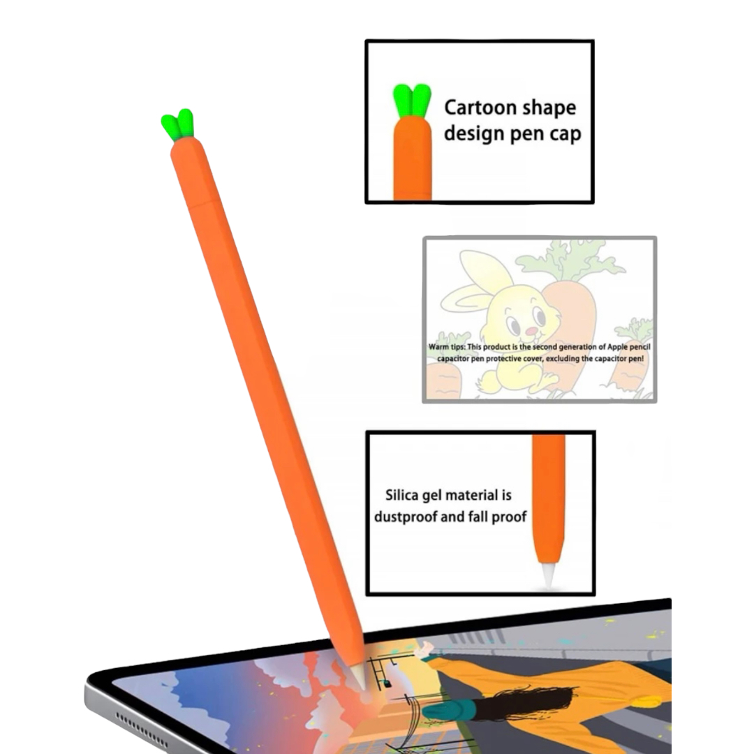 Funda De Silicona Zanahoria Para Apple Pencil 1ra Generación