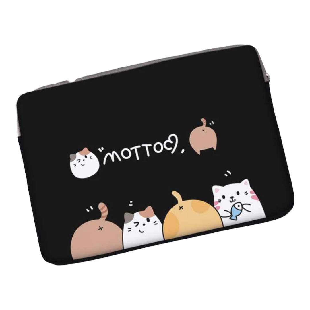 Bolsa Funda Case Para Laptop Estampado De Gatos 14 Pulgadas