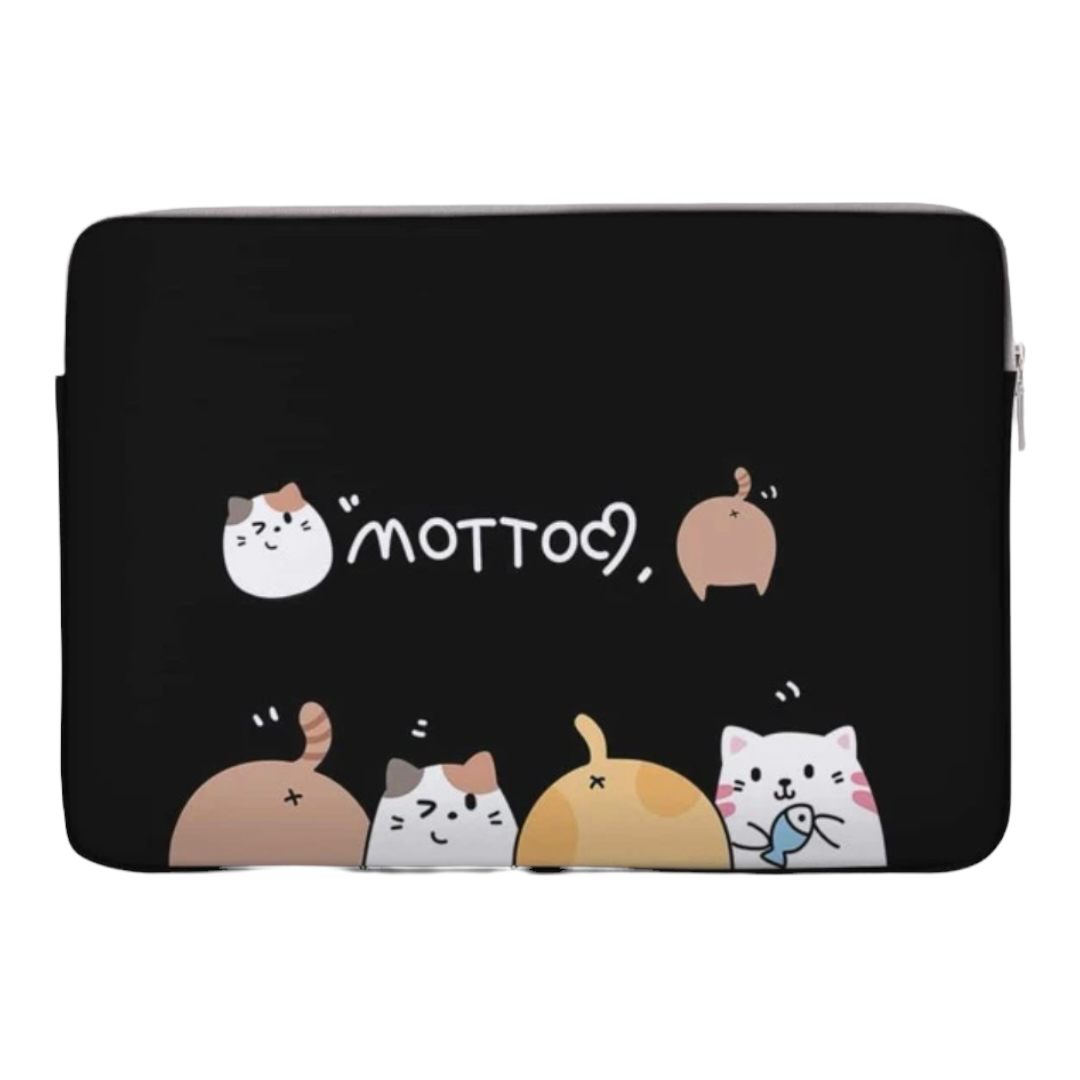 Bolsa Funda Case Para Laptop Estampado De Gatos 14 Pulgadas