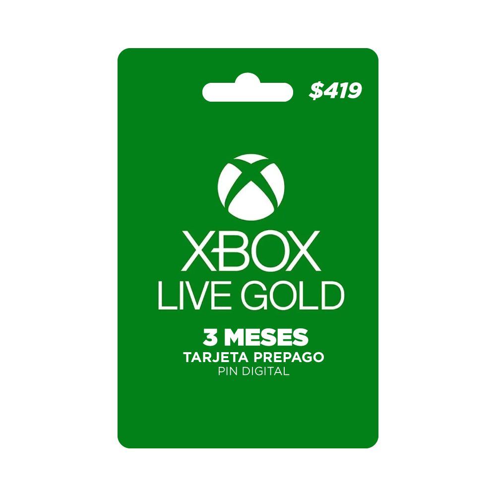 XBOX Live Gold 3 meses, tarjeta prepago, Pin Digital