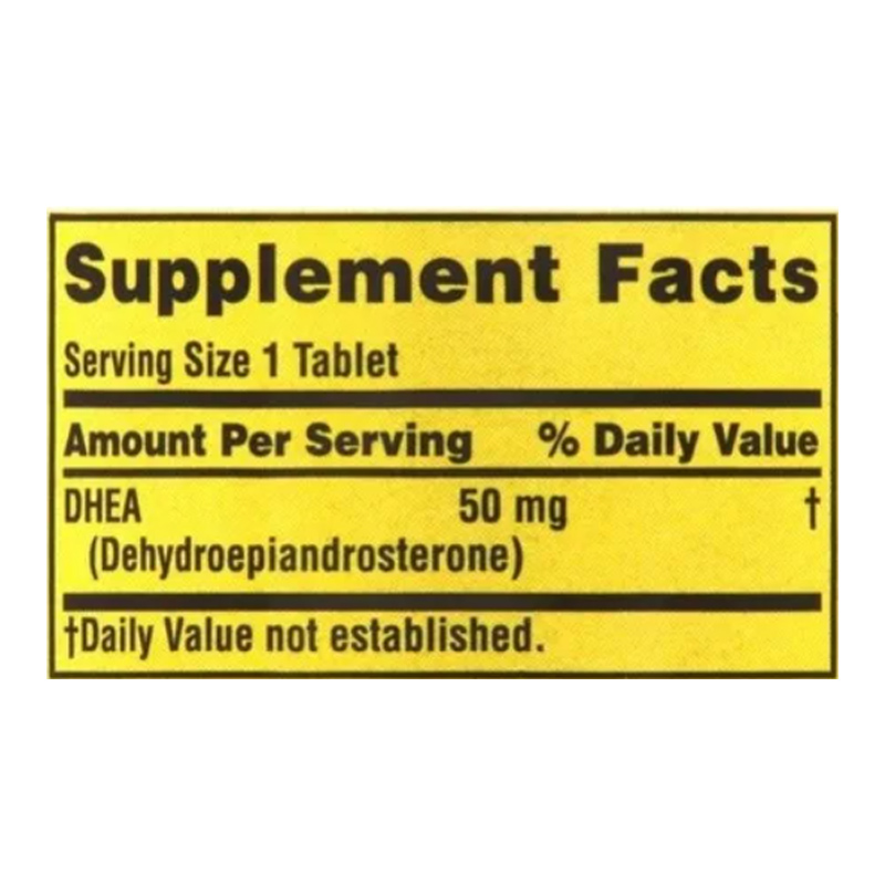 Dhea 50mg Spring Valley 50 tabletas Libido Salud Sexual Metabolismo Vigor