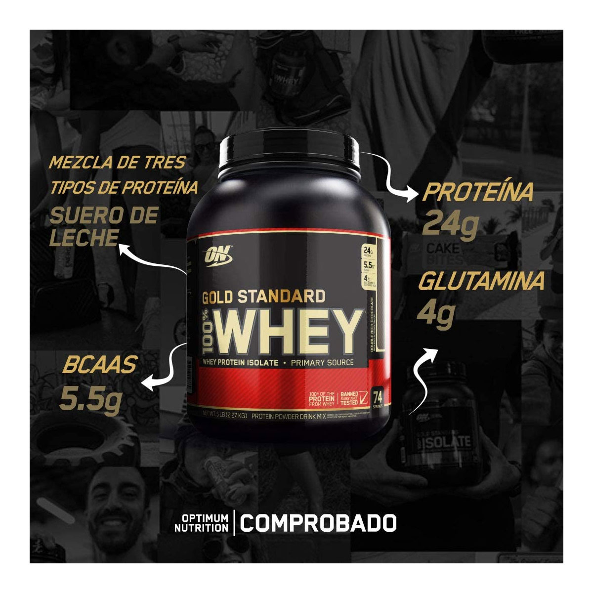 Proteina ON Gold Standard 100% Whey 5 Lbs. - Vainilla