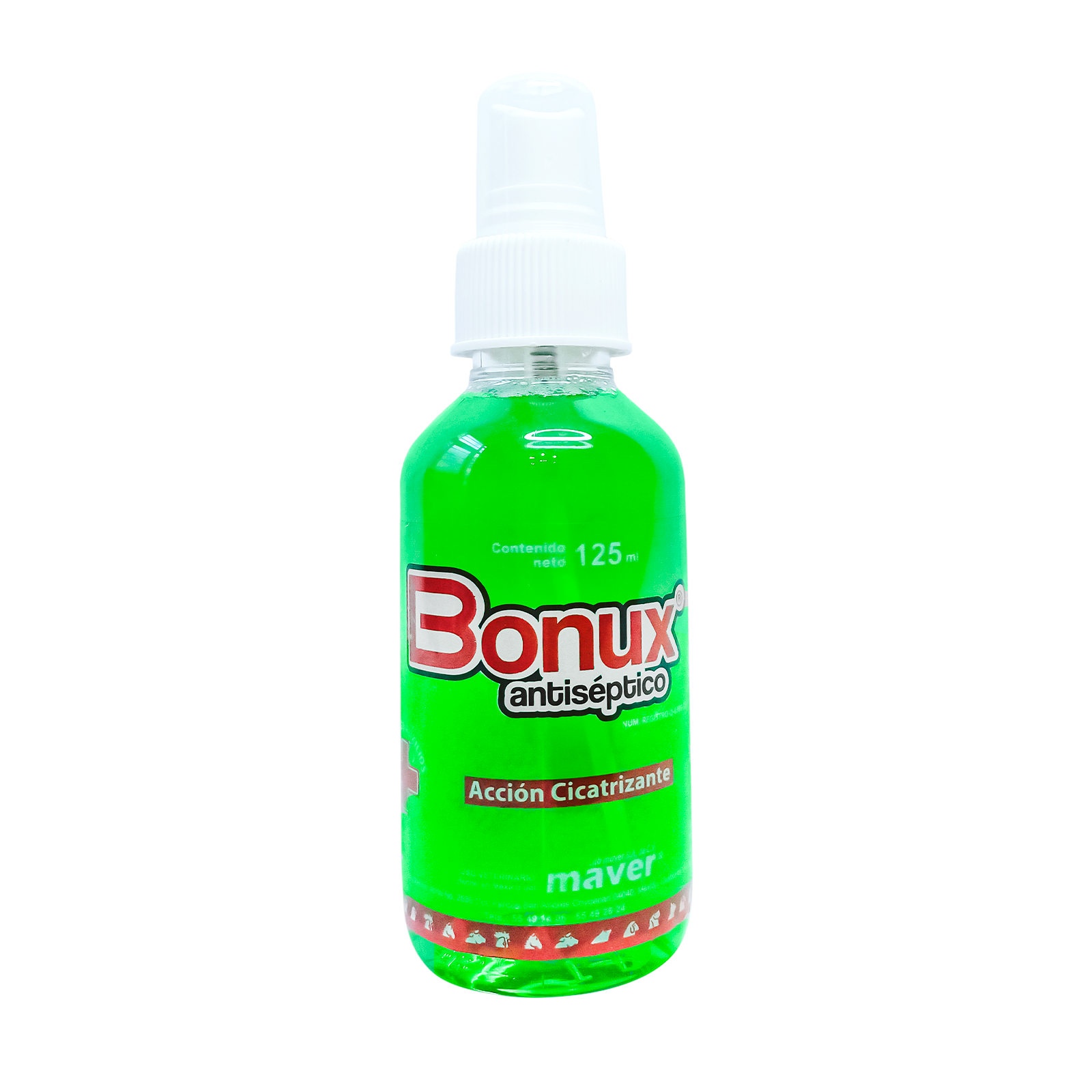 BONUX Antiséptico para Perros y Gatos125 Ml Maver Mascotas Cicatrizante y Antiséptico