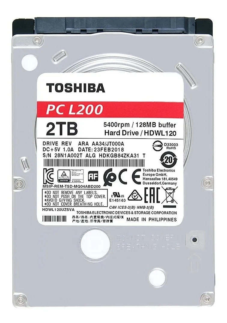 Disco Duro Interno Toshiba 2 TB HDWL120UZSVA PC L200 2.5