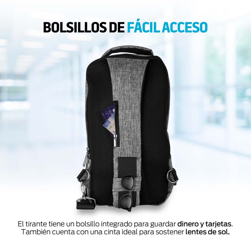 Mochila Antirrobo Mini Impermeable Con Puerto USB Redlemon.