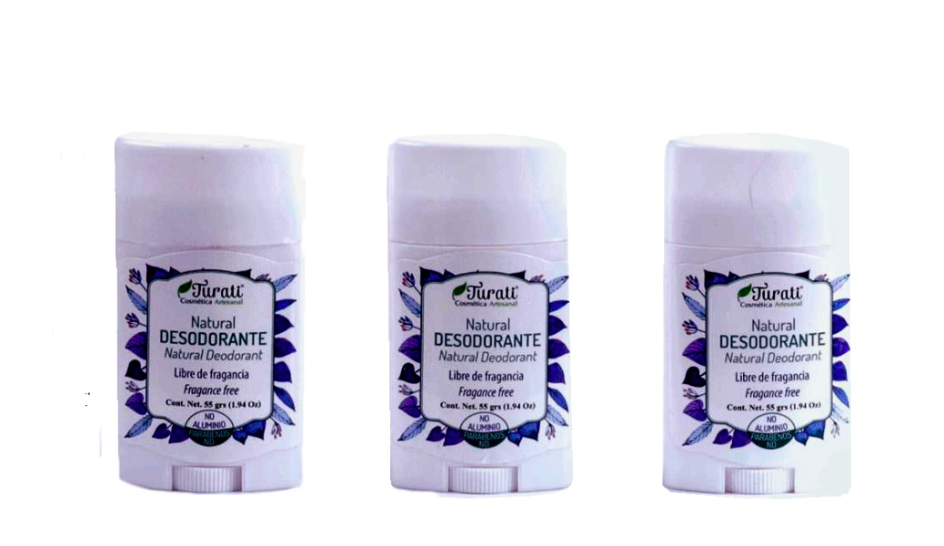 Desodorante natural Turati sin aroma 3 piezas