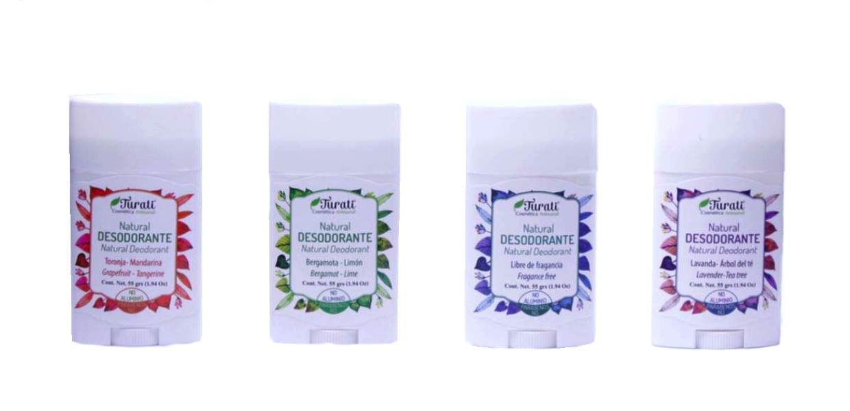 Desodorante natural Turati variedad de aromas 4 piezas