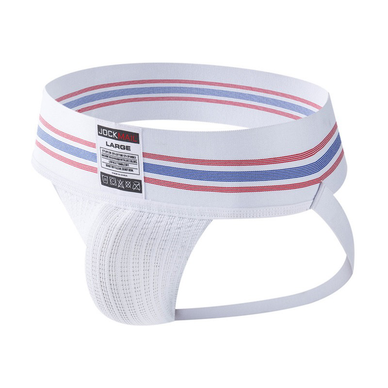 Jockstrap 1 Pieza Blanco/Azul/Rojo - 100% Original Y Nuevo
