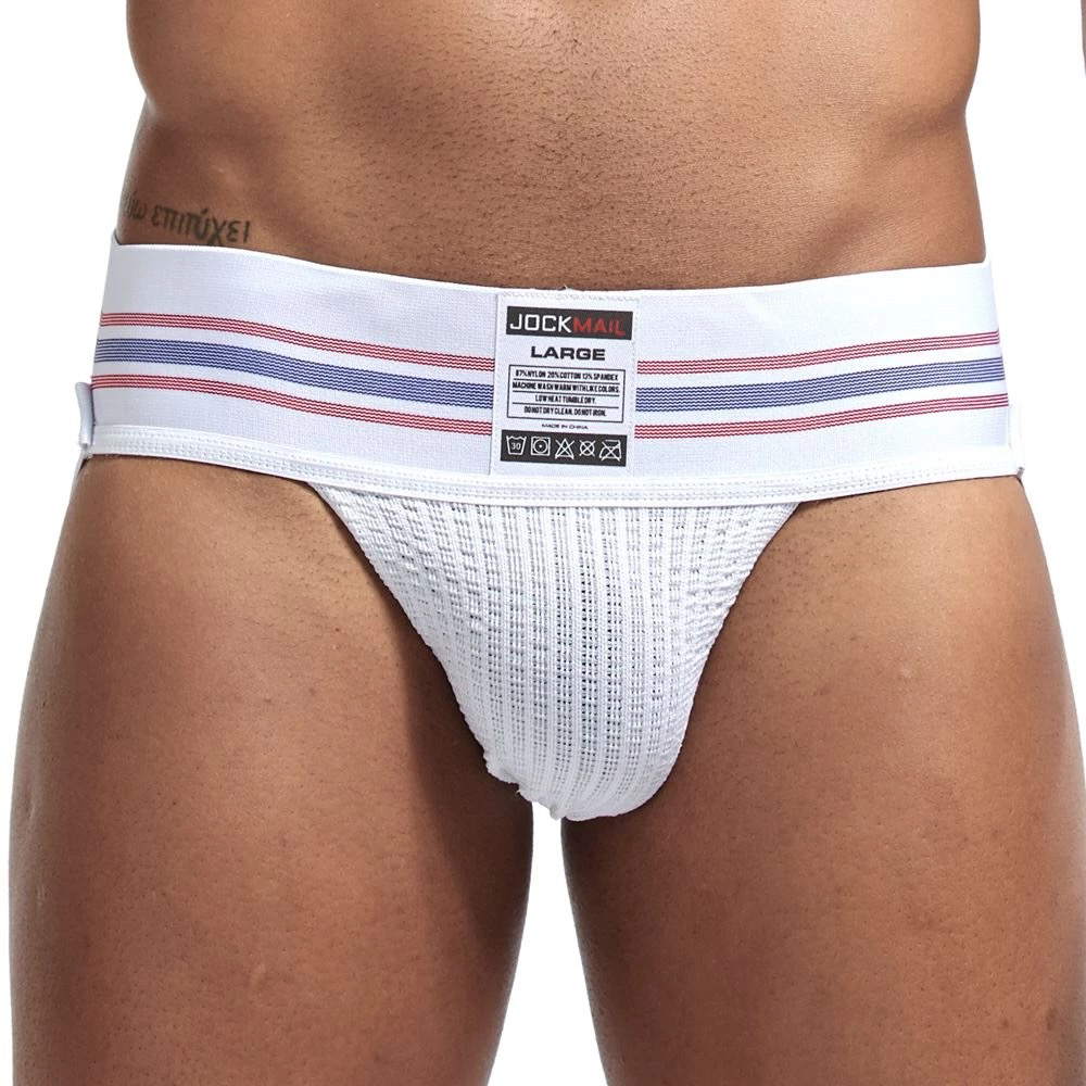 Jockstrap 1 Pieza Blanco/Azul/Rojo - 100% Original Y Nuevo