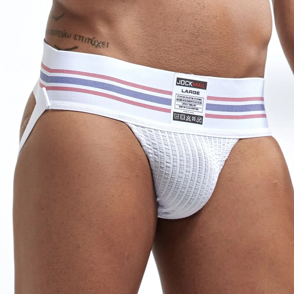 Jockstrap 1 Pieza Blanco/Azul/Rojo - 100% Original Y Nuevo
