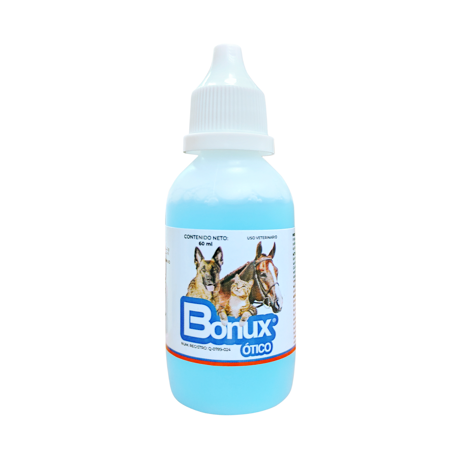 BONUX Ótico para Perros Gatos Equinos 60 Ml Maver Frasco Gotero Antiséptico Mascotas