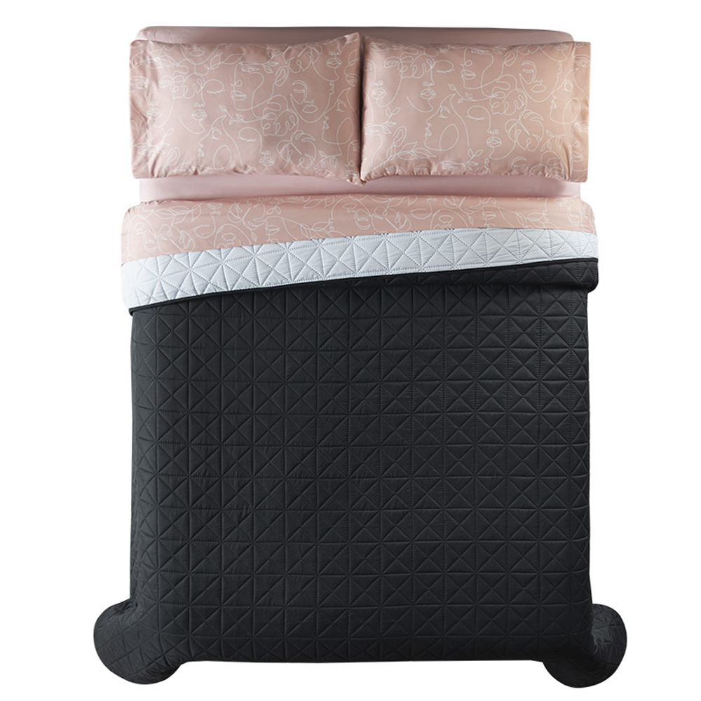 Edredon Novo Ligero Negro Dos Vistas Individual Vianney