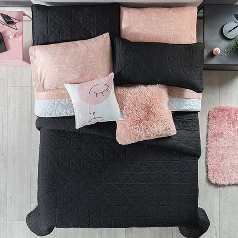 Edredon Novo Ligero Negro Dos Vistas Individual Vianney