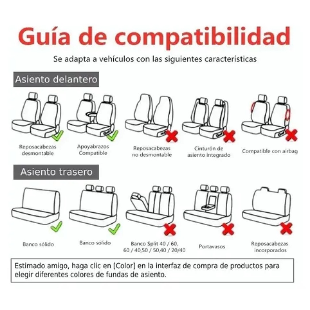Cubre Asientos Auto Alta Calidad Elasticidad Universal 9 Pzs 