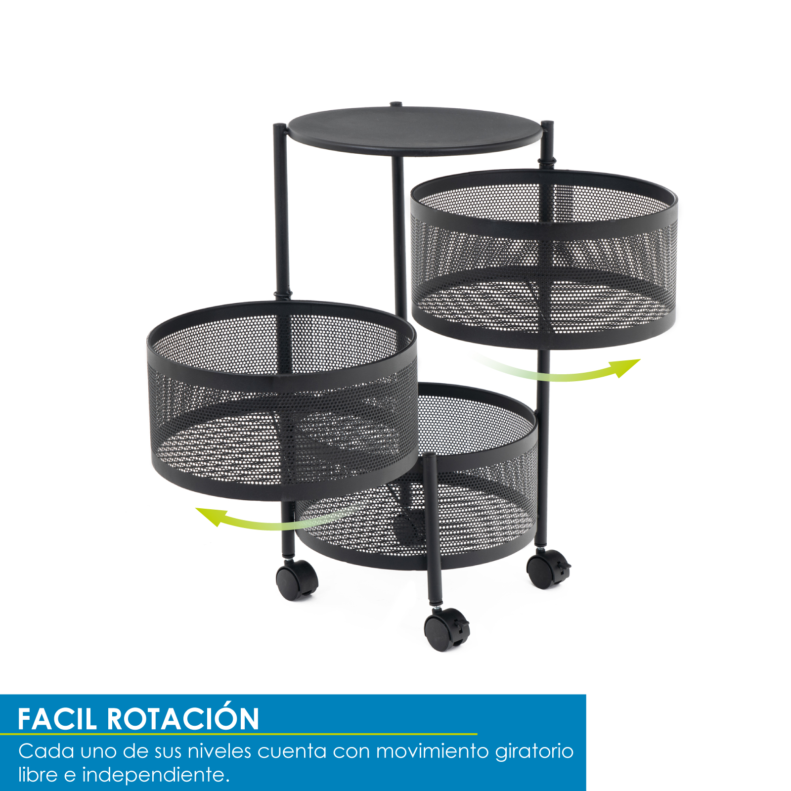 Organizador Multiusos Estante Giratorio Alacena 3 Niveles