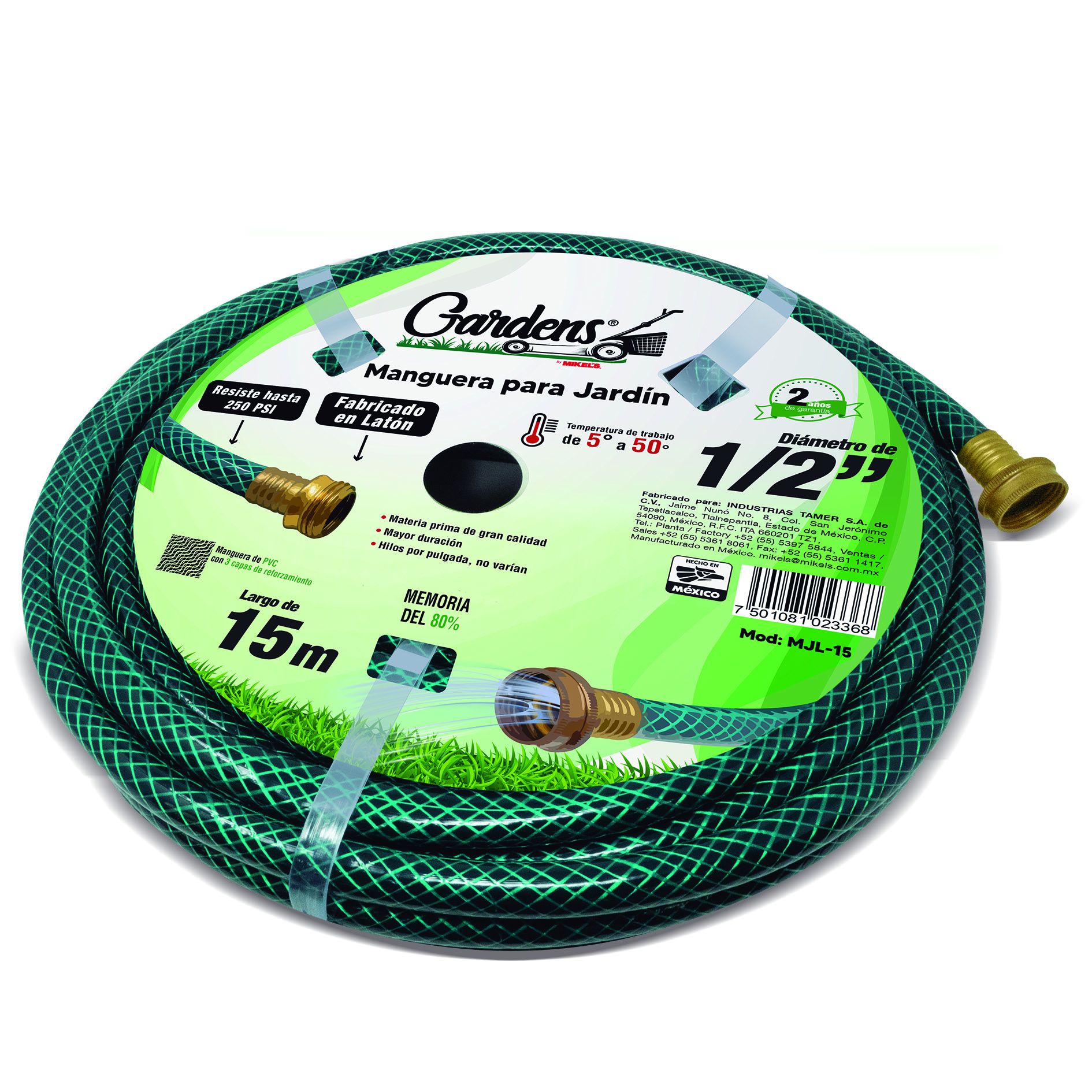 KIT Hidrolavadora eléctrica OEM 1500 PSI con Manguera para jardin 15 metros y Gancho colgador 