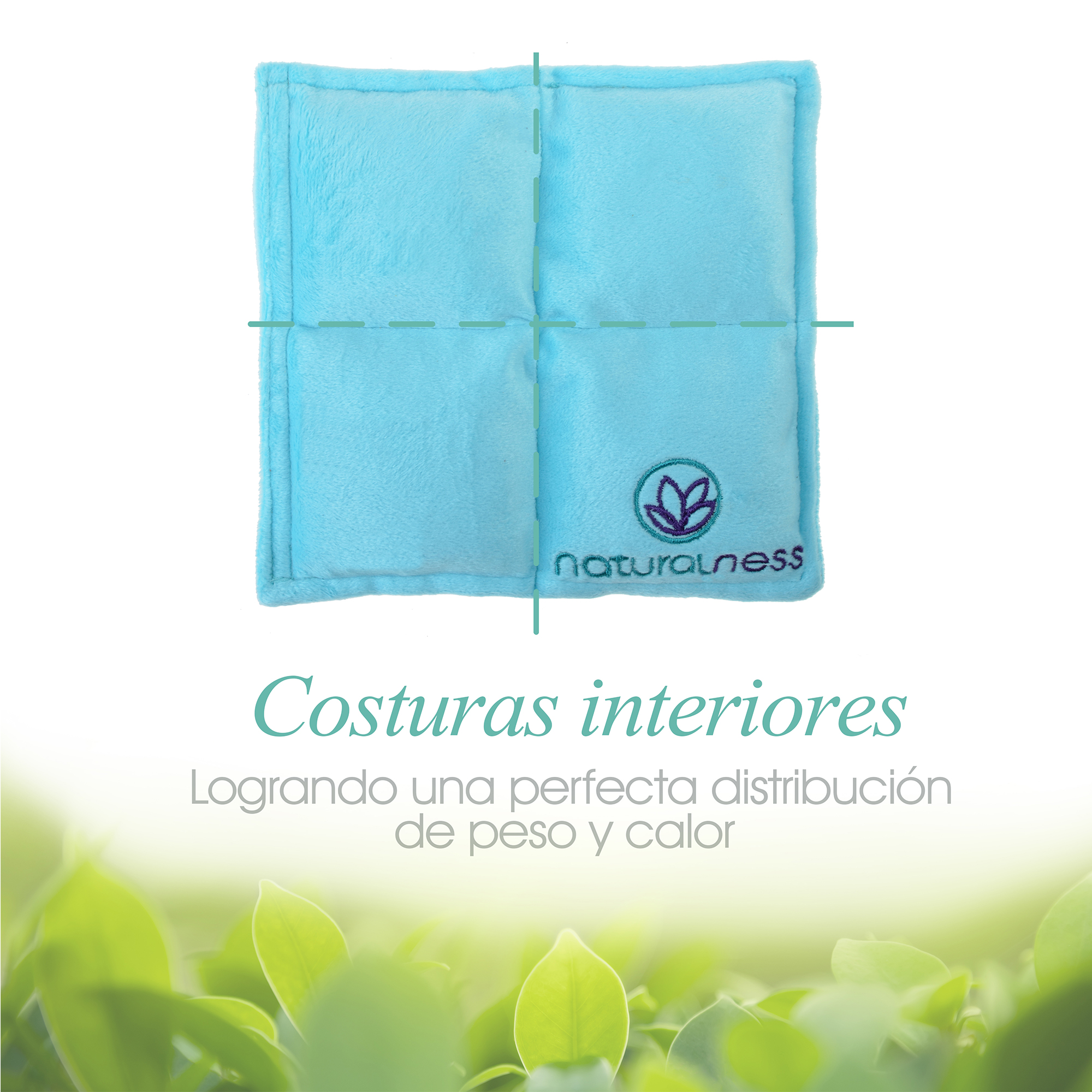 Naturalness - Compresa  de semillas Bebé - Elaborada con Semillas y Plantas medicinales, como manzanilla y lavanda entre otras Ayuda a reducir cólicos de bebé y a dormir mas calientito. - Línea Bebé (Color  Azul) 