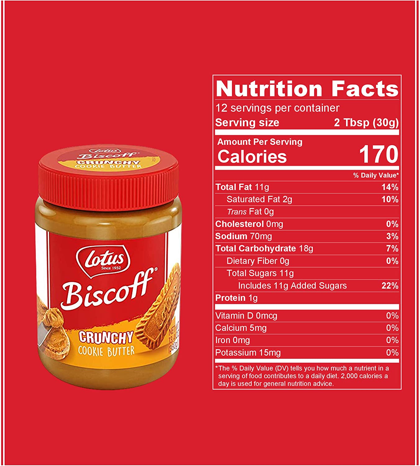 Cookie Butter Lotus Biscoff Crunchy 380gr Mantequilla de Galletas