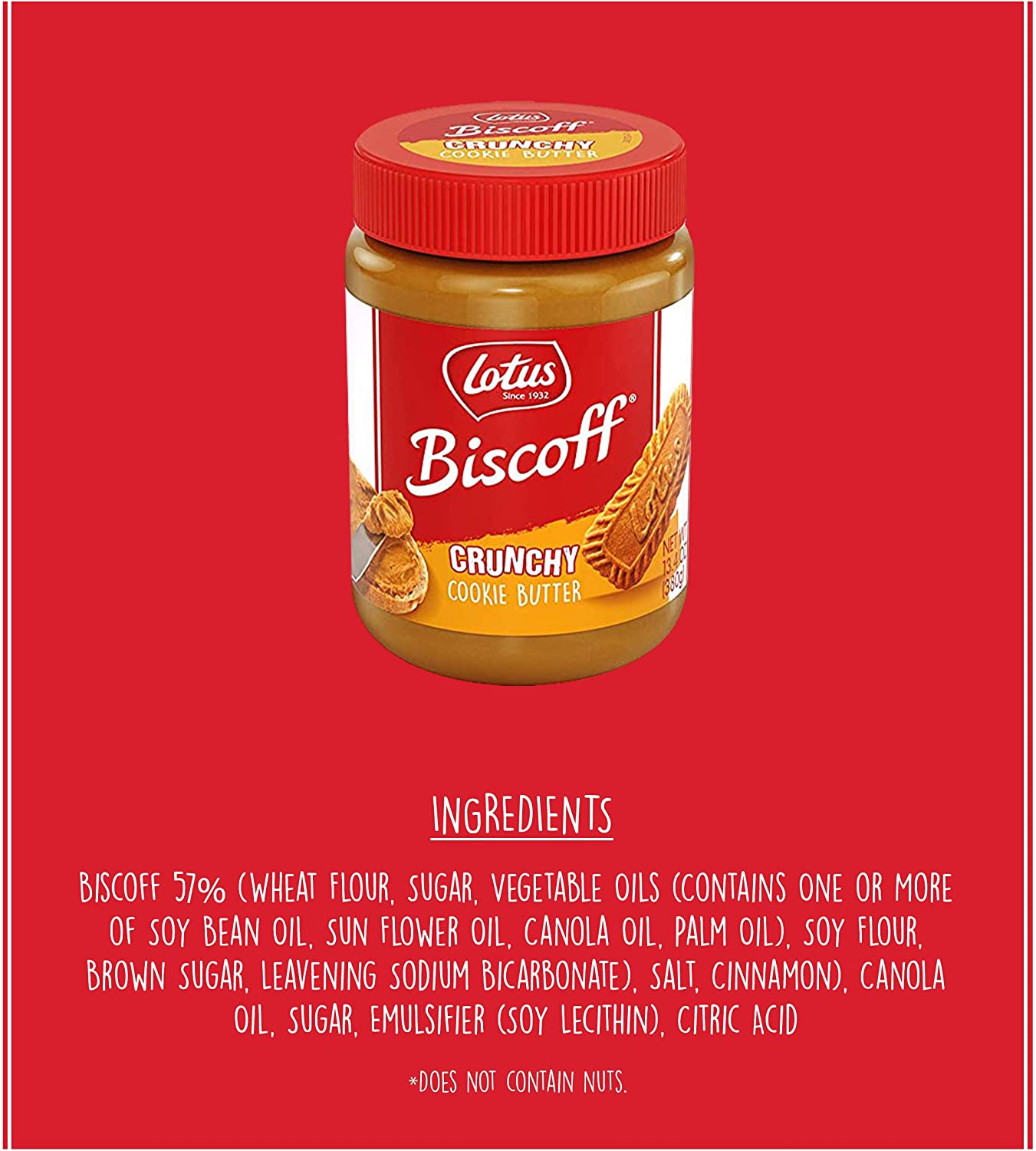 Cookie Butter Lotus Biscoff Crunchy 380gr Mantequilla de Galletas
