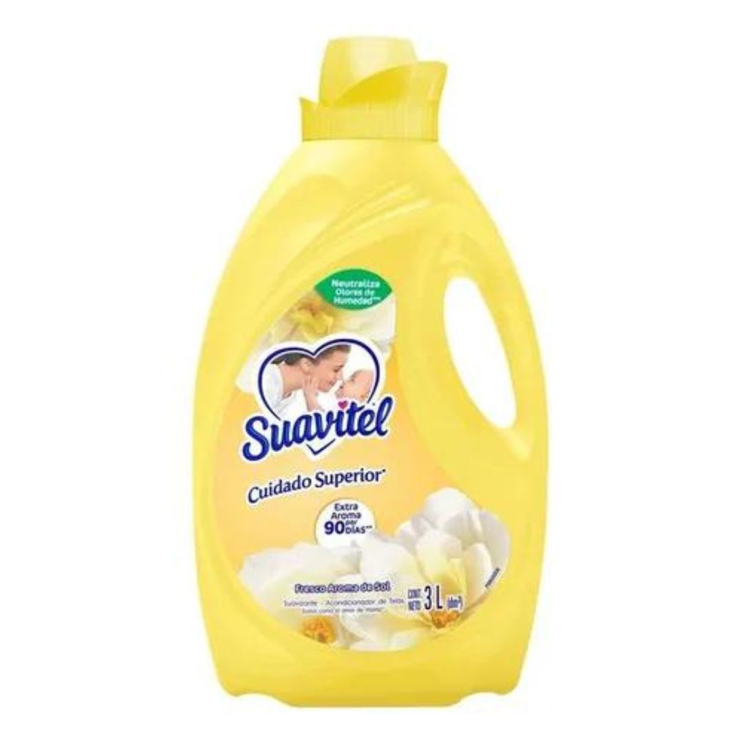 Suavizante De Telas Suavitel Cuidado Superior 3 lt Olor Fresco Aroma De Sol