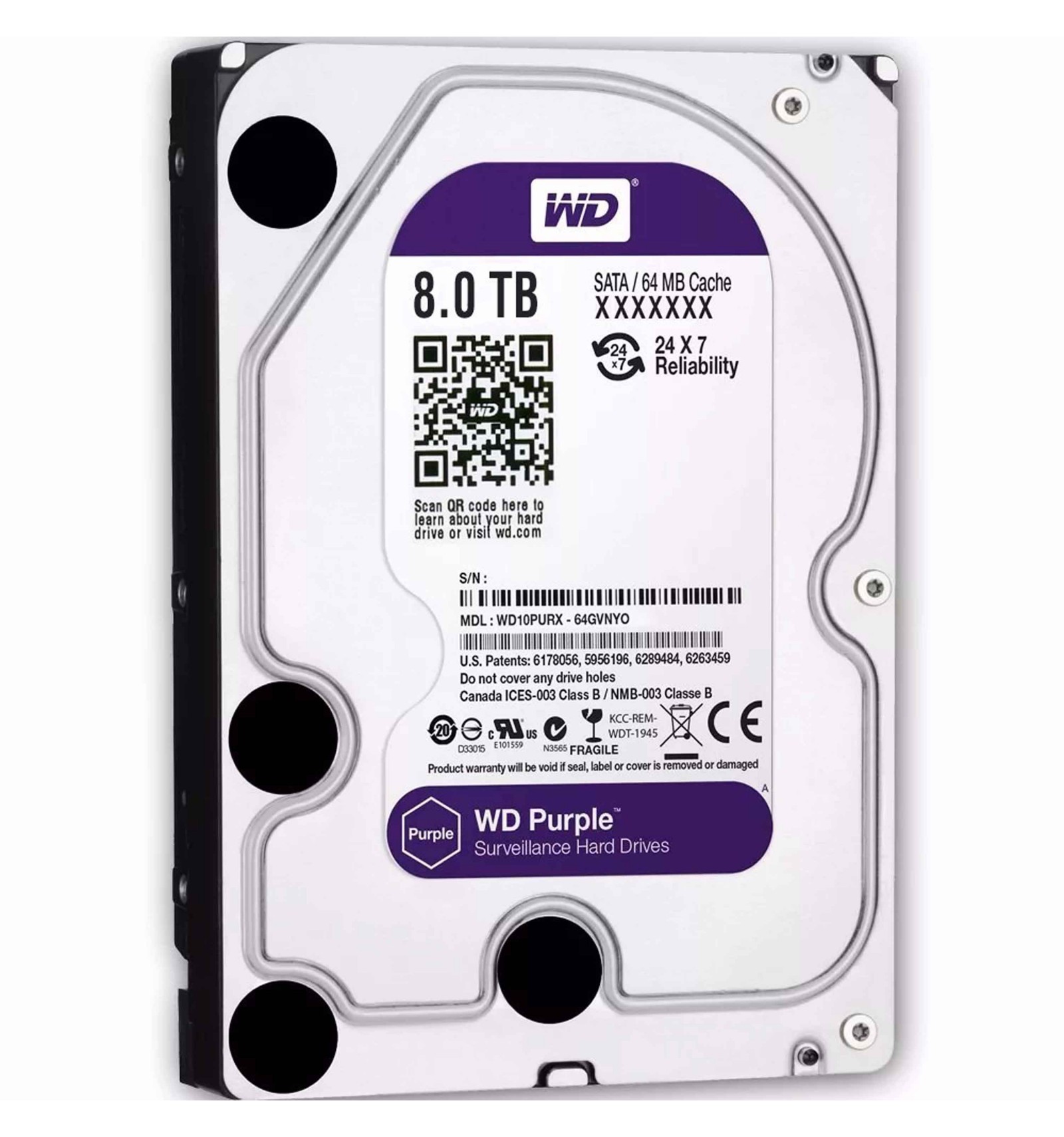 Disco Duro Interno Wester Digital WD84PURZ 3.5 8TB Sata 3.5 Videovigilancia