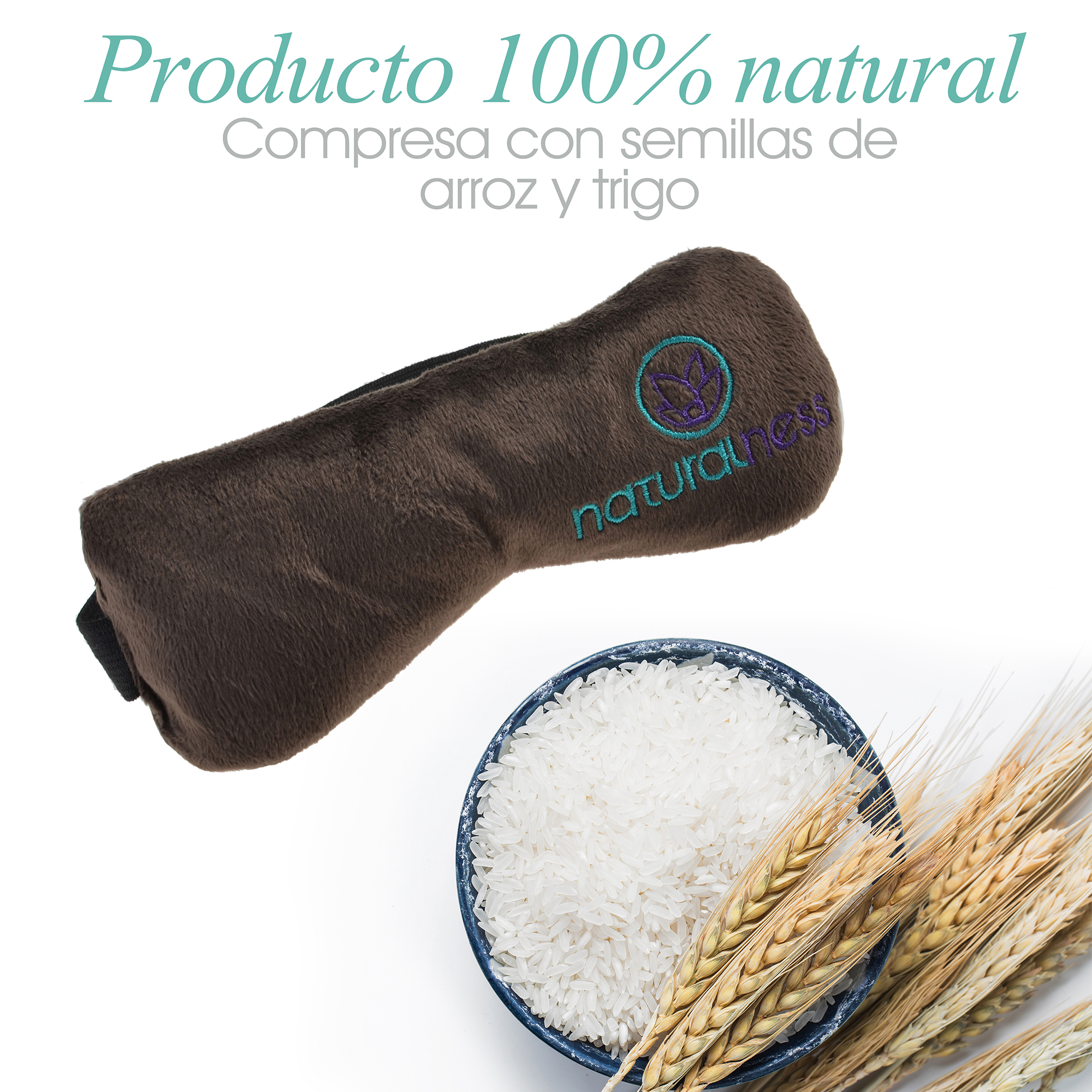 Naturalness - Compresa fría para mitigar las molestias del dolor de cabeza y barra de gel (Antifaz). Línea Relajante