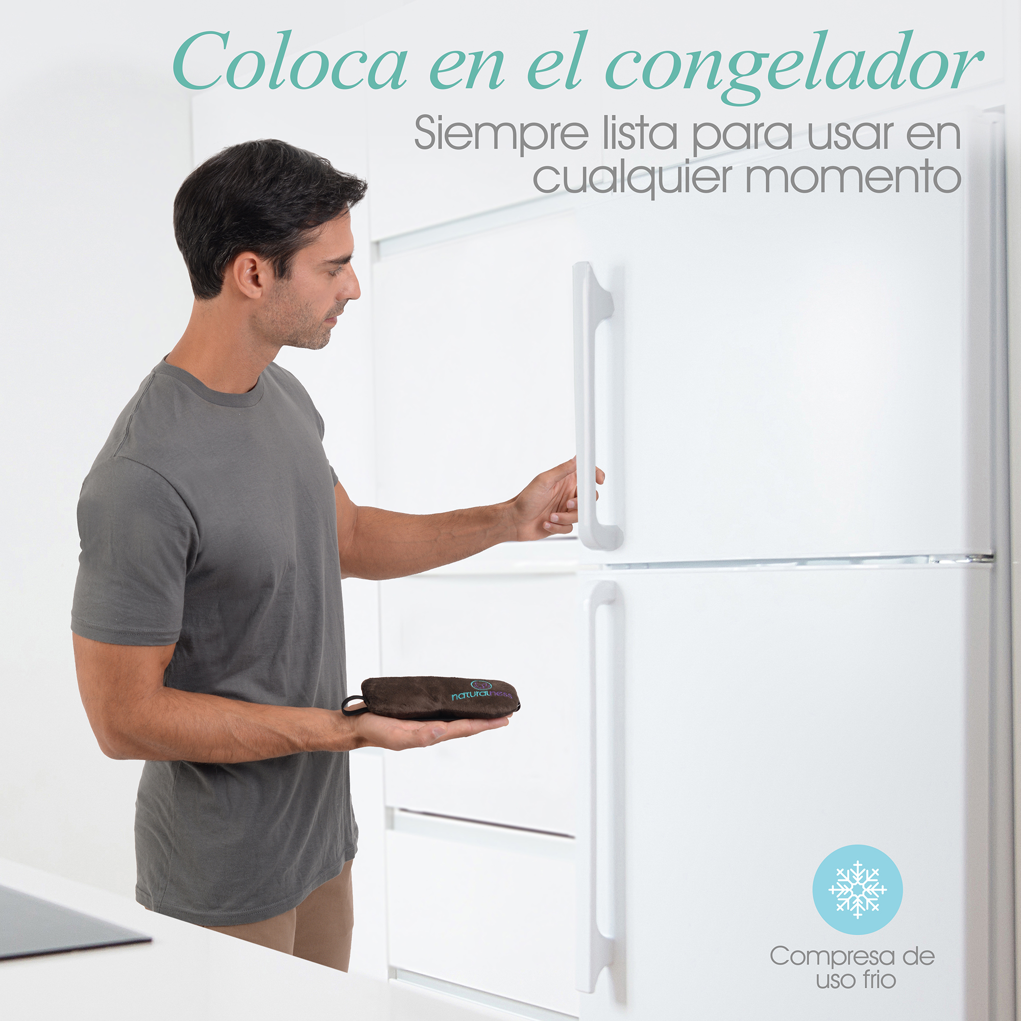 Naturalness - Compresa fría para mitigar las molestias del dolor de cabeza y barra de gel (Antifaz). Línea Relajante