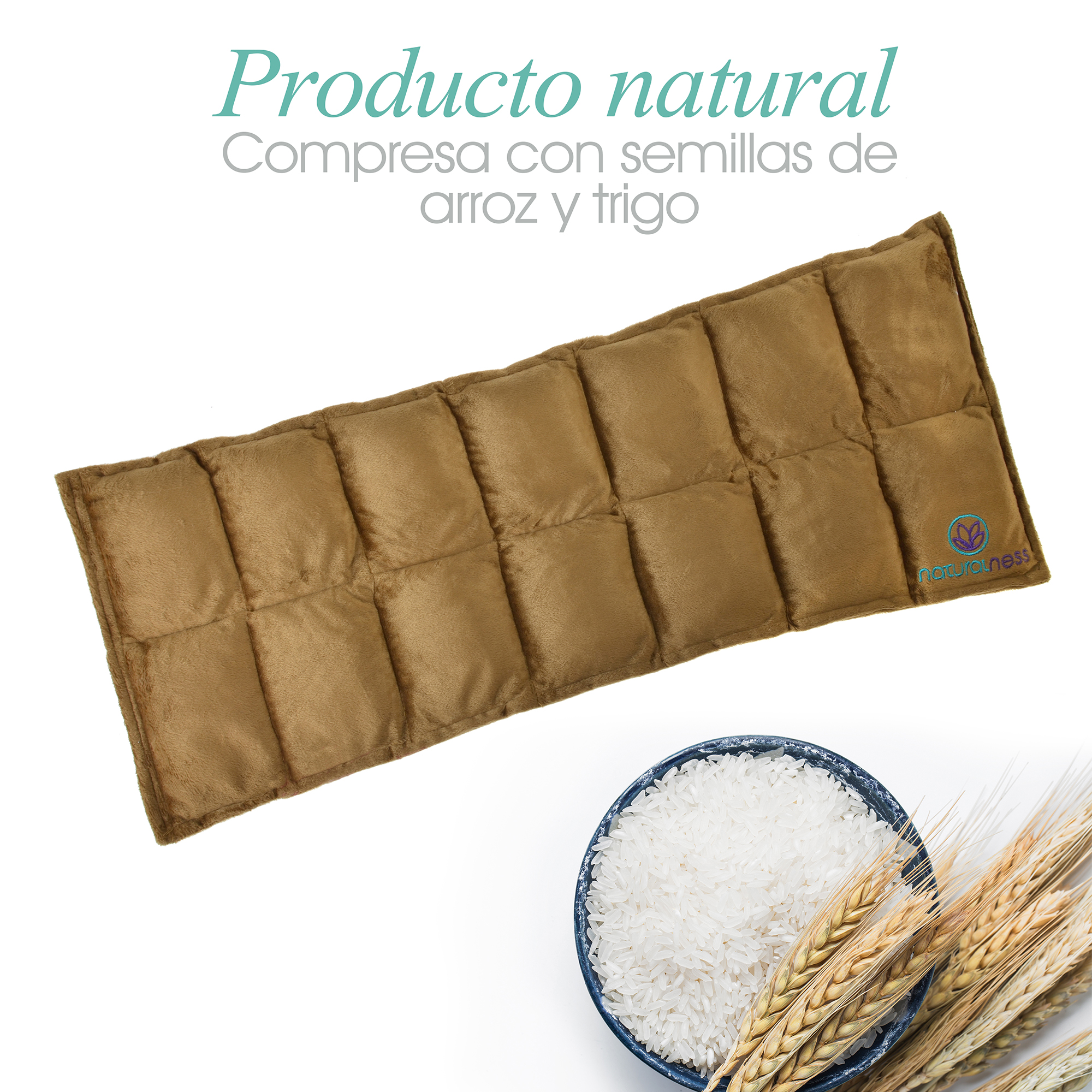 Naturalness Compresa  de semillas para molestias lumbares, columna vertebral Elaborada con Semillas y Plantas Medicinales   (Compresa Paquete 125 ml)
