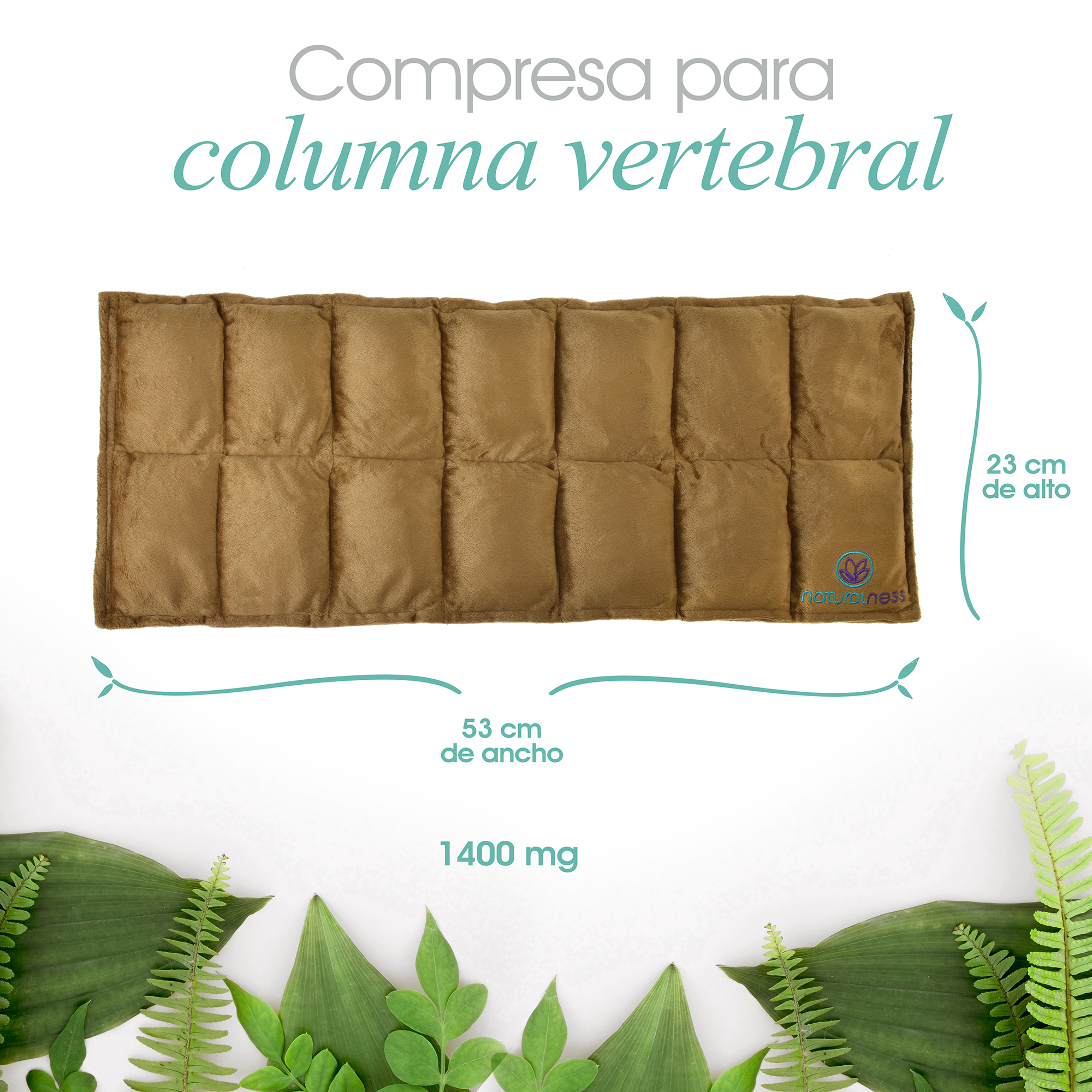 Naturalness Compresa  de semillas para molestias lumbares, columna vertebral Elaborada con Semillas y Plantas Medicinales   (Compresa Paquete 125 ml)
