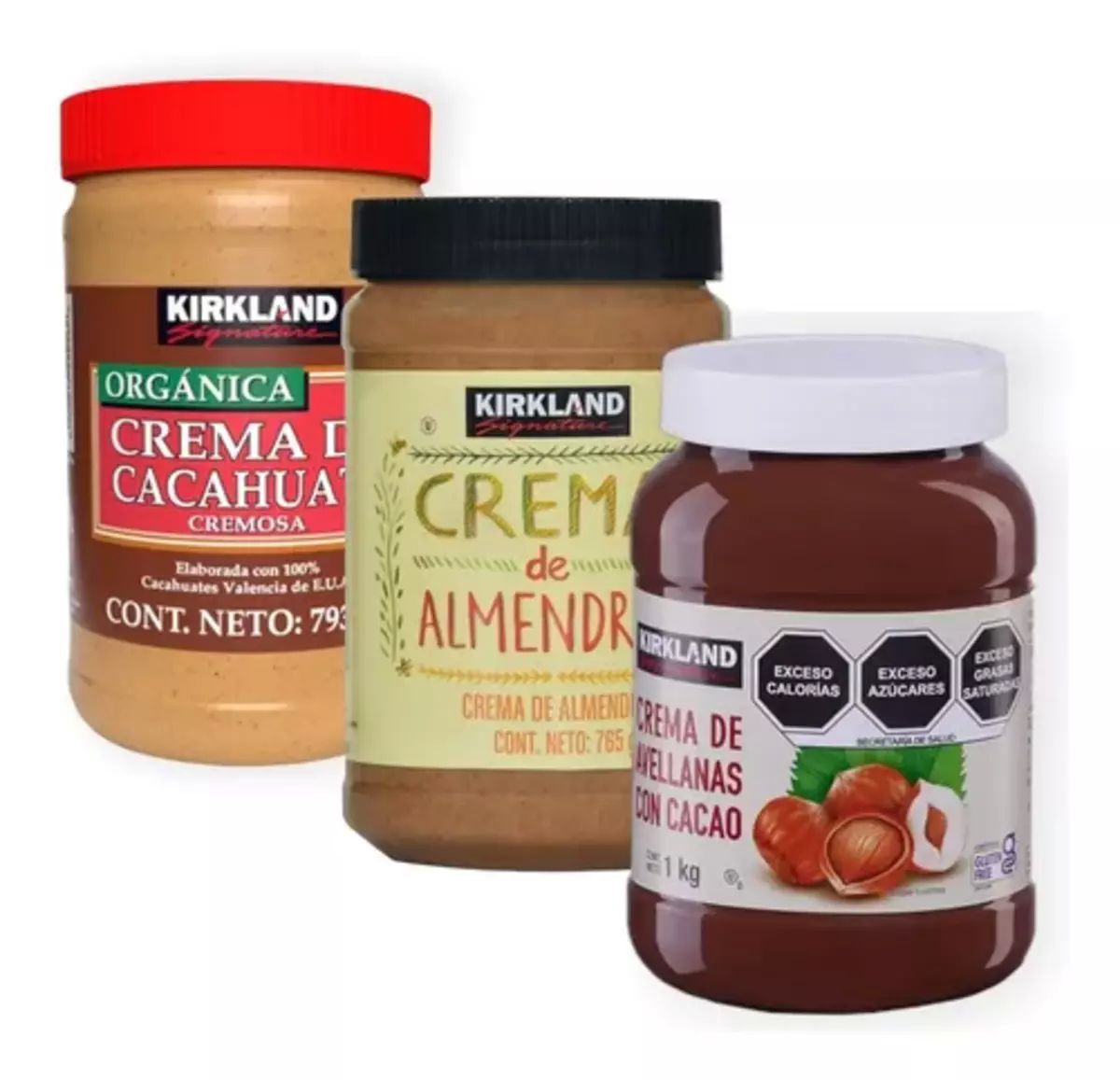 Pack Crema De Almendras + Cacahuate + Avellanas Kirkland