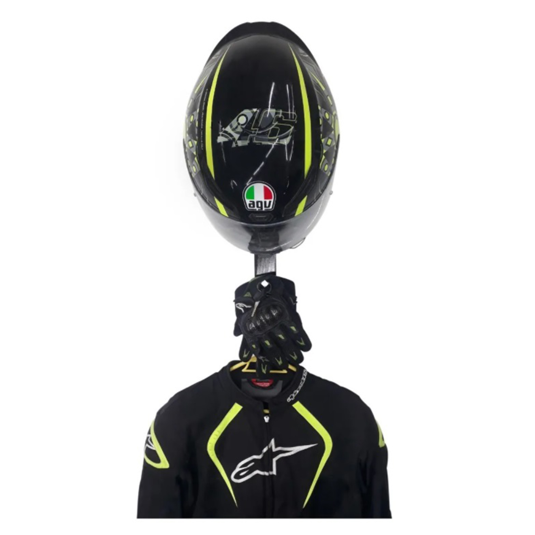 Soporte Para Casco De Moto De Pared Base Con Esponja Anti Maltrato Perchero Para Llaves Y Chamarra O Mono Cuerpo de Madera